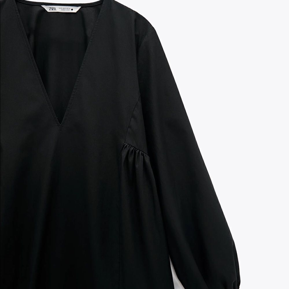 VOLUMINOUS POPLIN DRESS ZARA BLACK - Picture 6 of 6